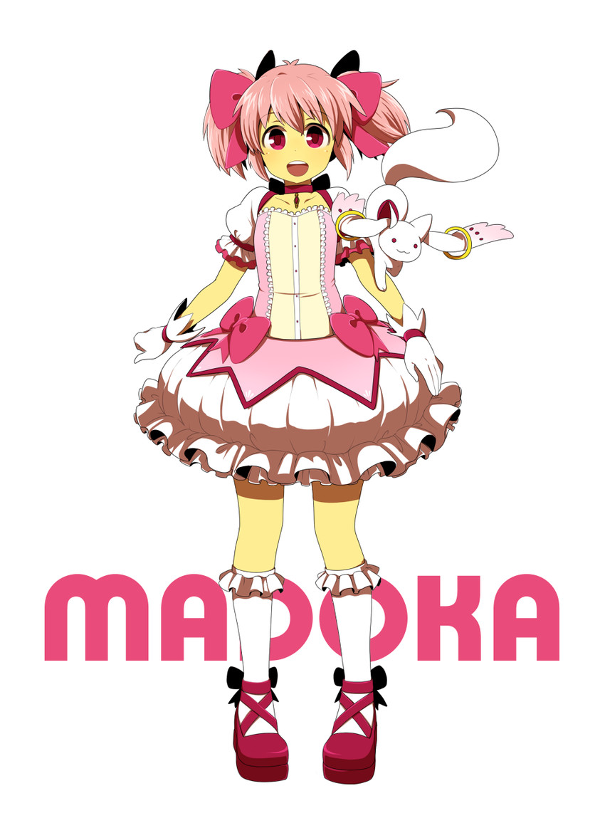 kaname madoka and kyubey (mahou shoujo madoka magica) drawn by 24x24