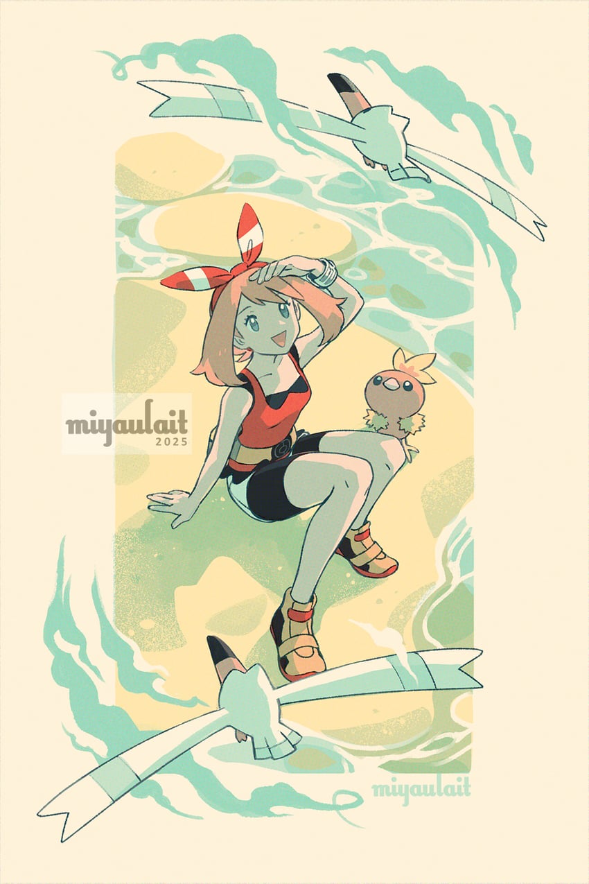 may, torchic, and wingull (pokemon and 1 more) drawn by miyaulait