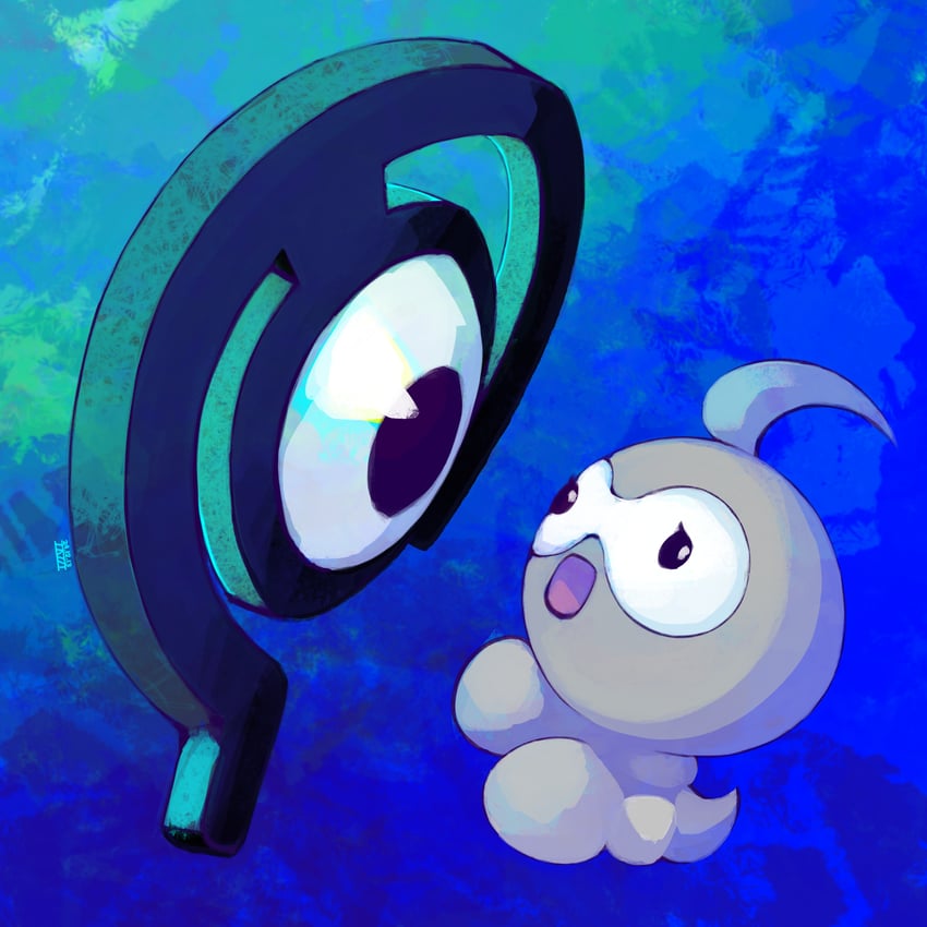 unown, castform, and unown c (pokemon) drawn by mopomoko