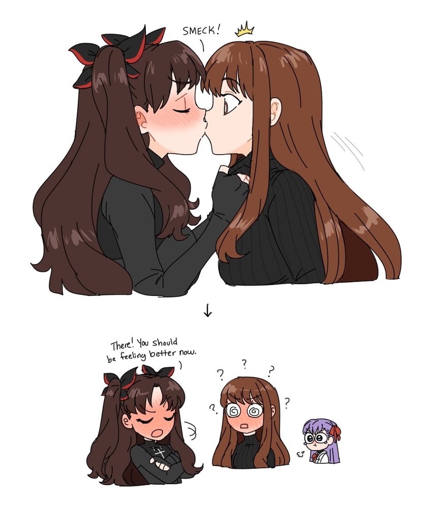 matou sakura, kishinami hakuno, and tohsaka rin (fate and 2 more) drawn by dashingicecream