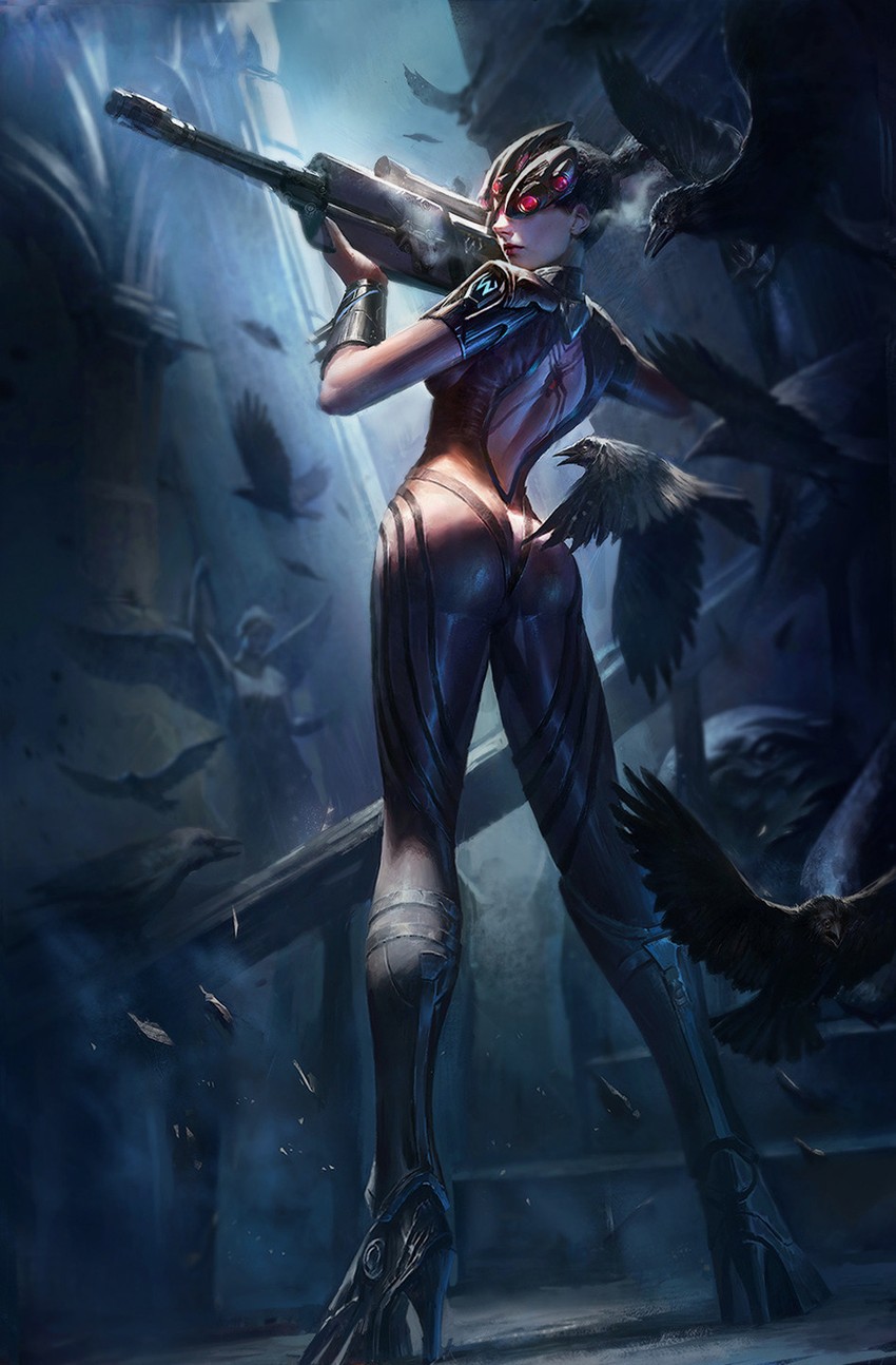 widowmaker (overwatch and 1 more) drawn by wang_chen