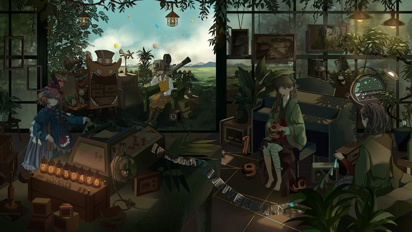 liang yue, flutterpage, noire, and loggerhead (reverse:1999) drawn by akoe_(akoe_1)