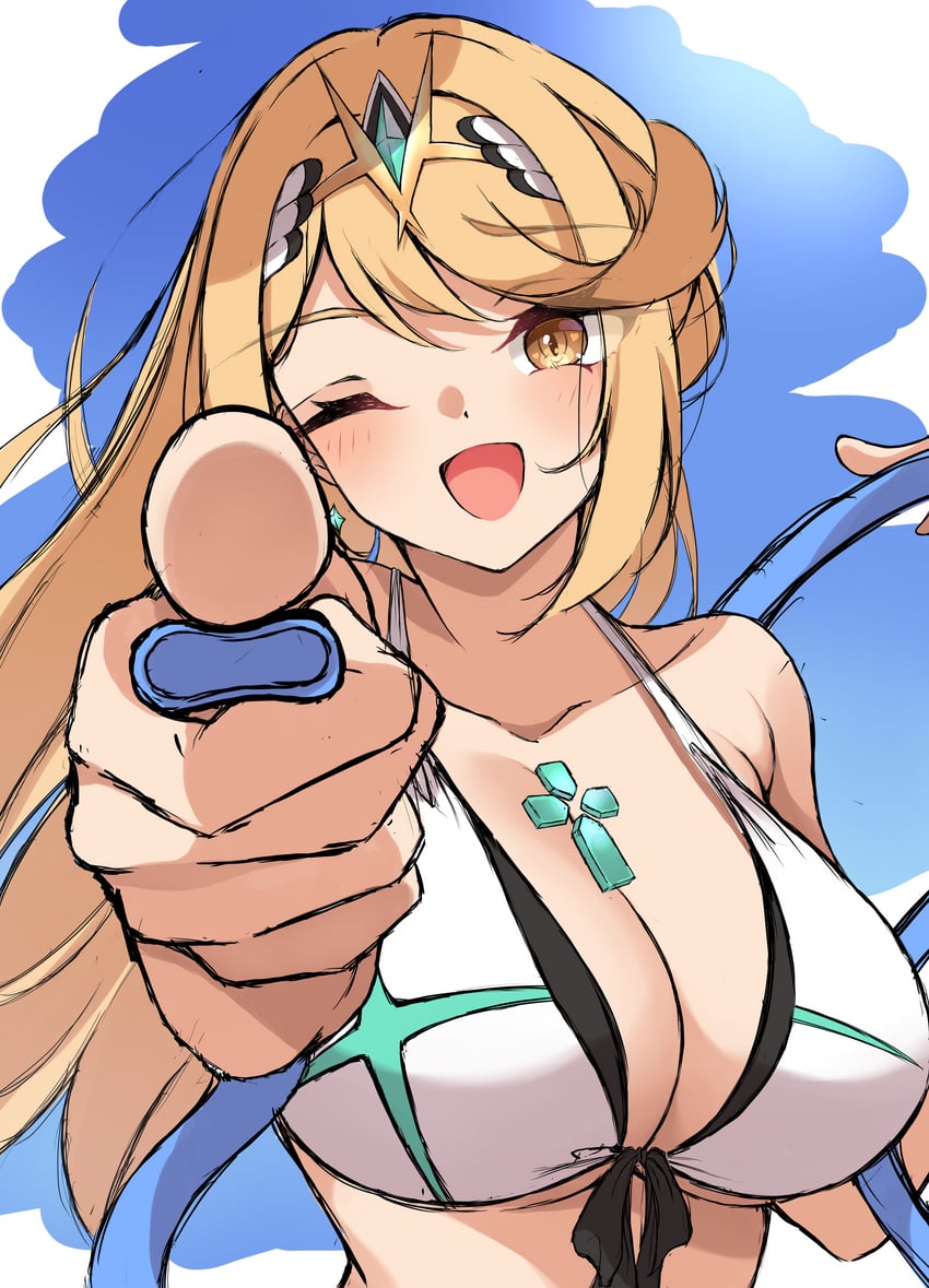 mythra (xenoblade chronicles and 1 more) drawn by mikan_(mika_n95)