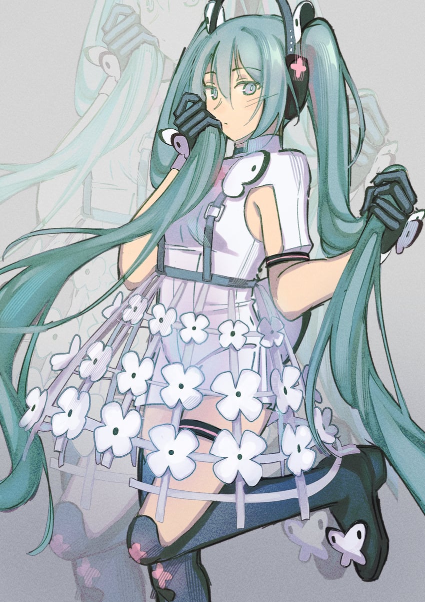 hatsune miku (vocaloid and 1 more) drawn by livpoid