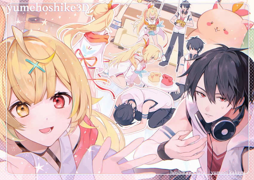 hoshikawa sara and yumeoi kakeru (nijisanji) drawn by iv_4t
