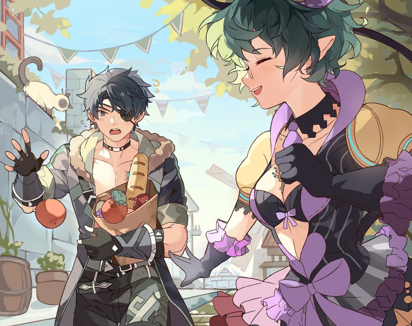 pandoria and zeke von genbu (xenoblade chronicles and 1 more) drawn by toki0830
