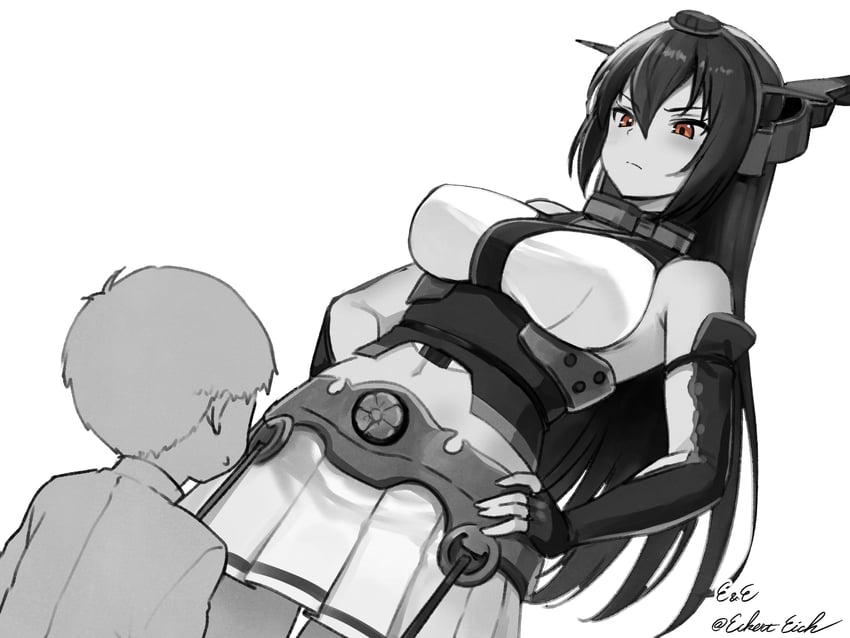 admiral, nagato, and little boy admiral (kantai collection) drawn by eckert&eich