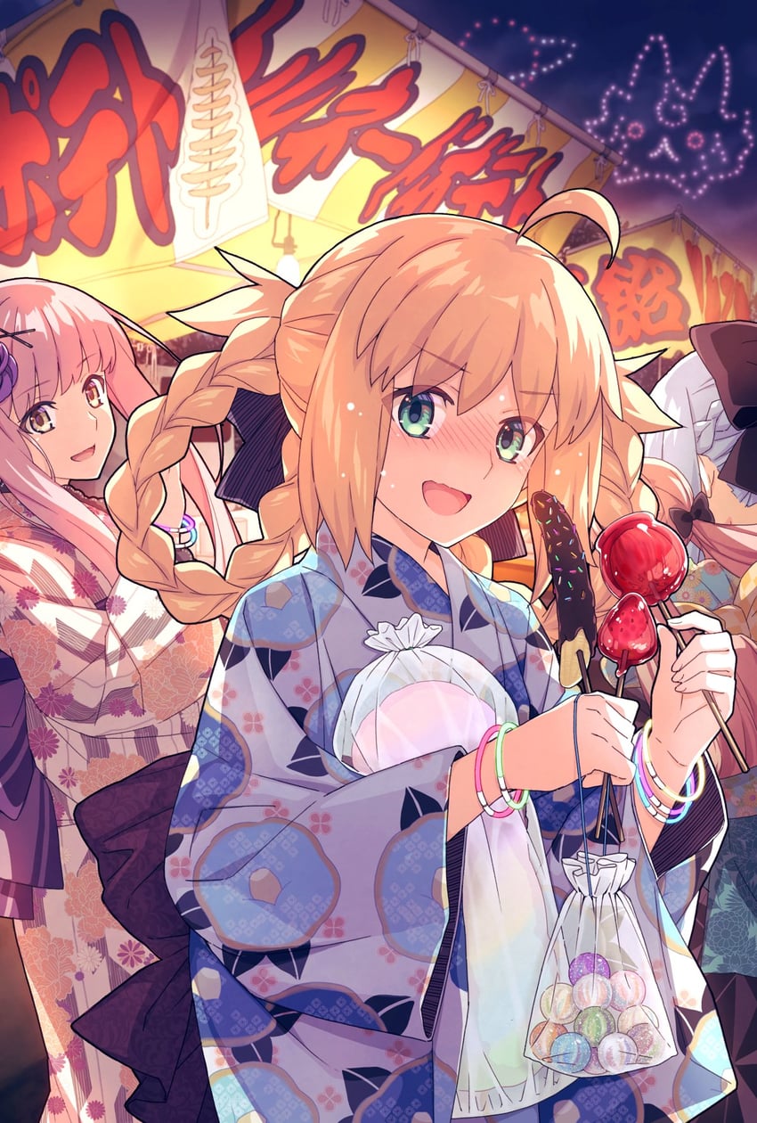 artoria pendragon, morgan le fay, artoria caster, fou, medb, and 2 more (fate and 1 more) drawn by saipaco
