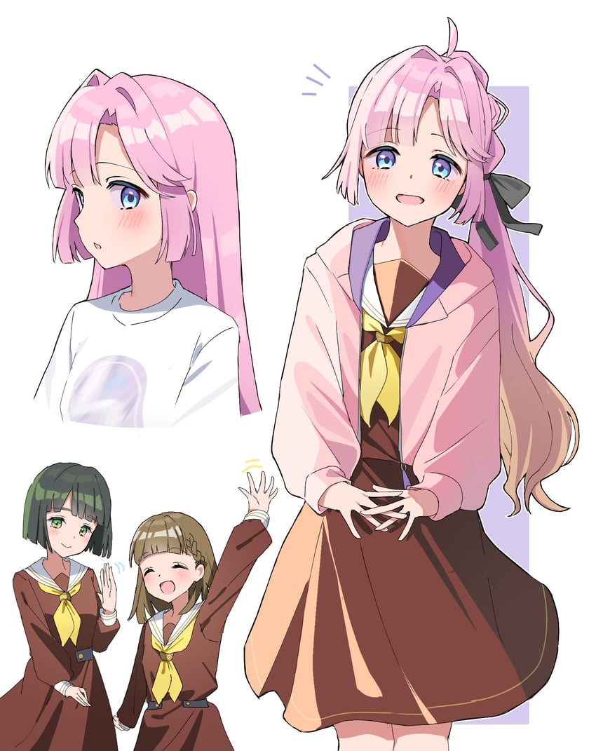 momose ginko, anyoji hime, and kachimachi kosuzu (love live! and 1 more) drawn by kai_(shell)