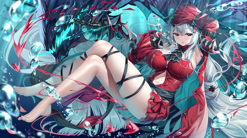 skadi, skadi the corrupting heart, and skadi's seaborn (arknights) drawn by meion