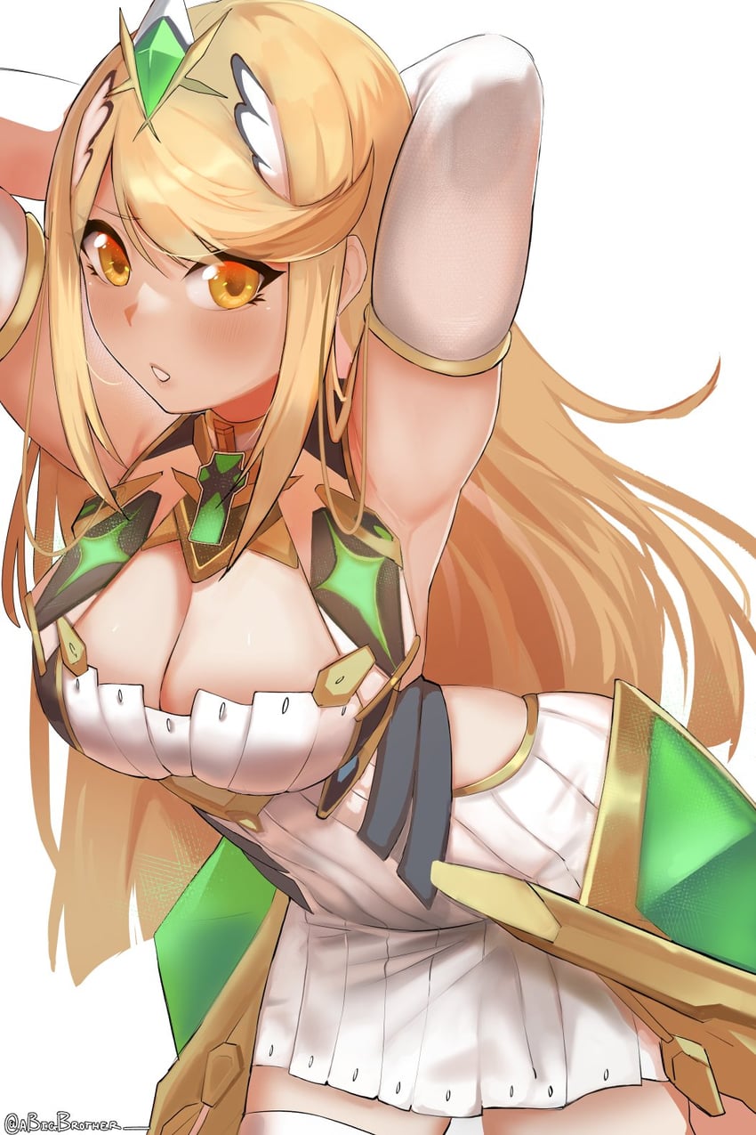 mythra (xenoblade chronicles and 1 more) drawn by a_big_brother