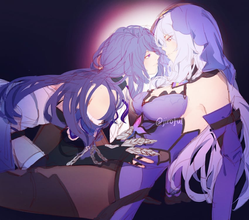 acheron and black swan (honkai and 1 more) drawn by jiroful