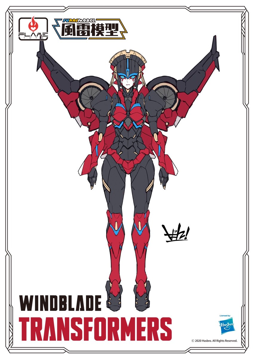 windblade and flame toys windblade (transformers and 2 more) drawn by ban!_(bansankan)