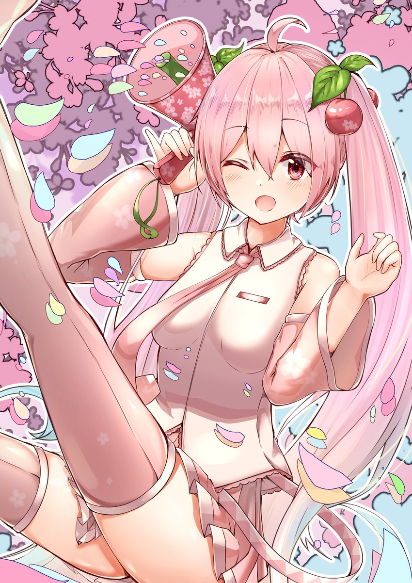 hatsune miku and sakura miku (vocaloid) drawn by ore-artstudio
