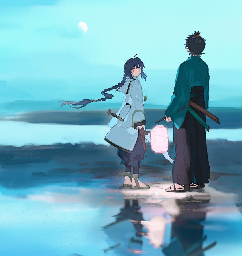 yamato takeru and miyamoto iori (fate and 2 more) drawn by coral12131