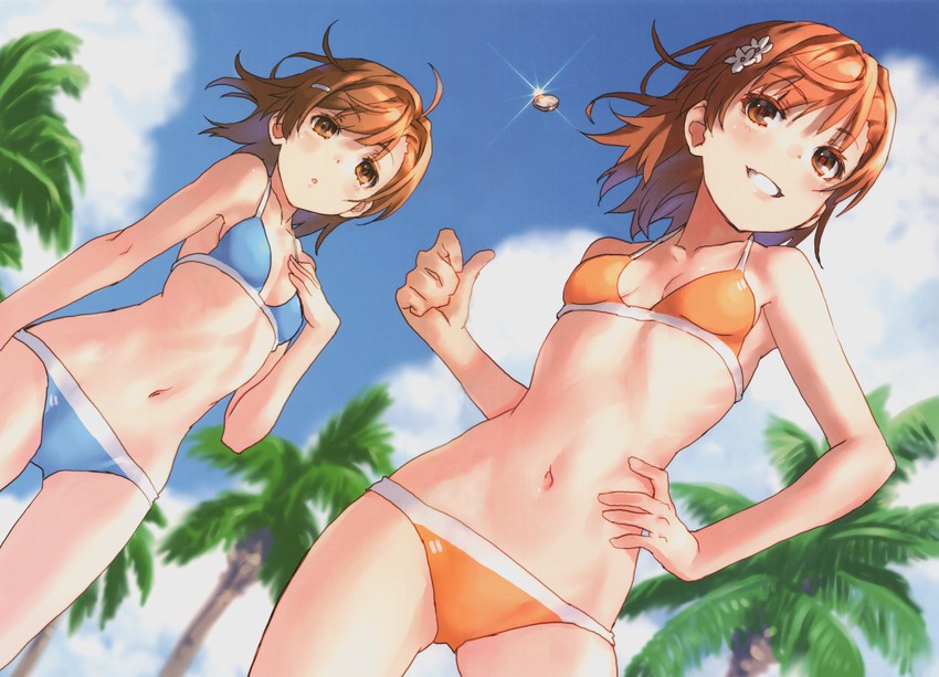misaka mikoto and misaka imouto (toaru majutsu no index and 1 more) drawn by raika9