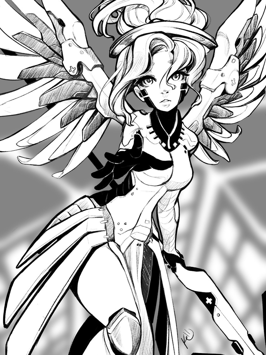 mercy (overwatch and 1 more) drawn by angelica_(k3lly)