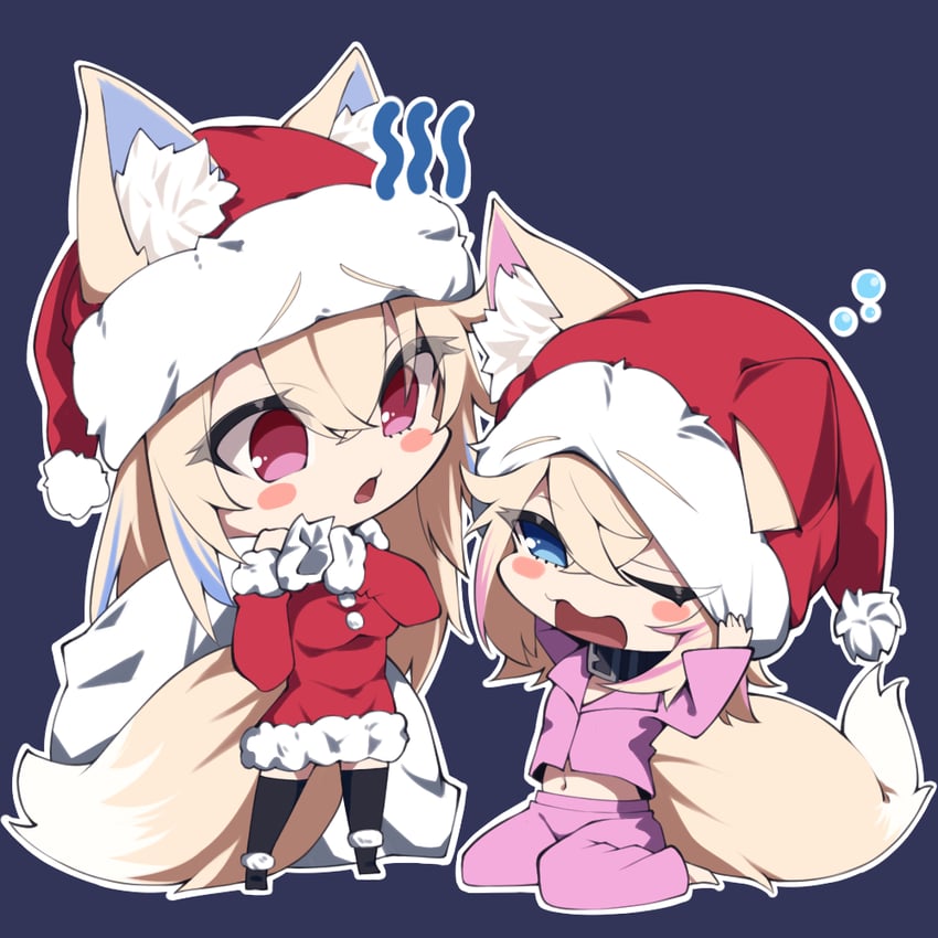 fuwawa abyssgard and mococo abyssgard (hololive and 1 more) drawn by aobara_hairi