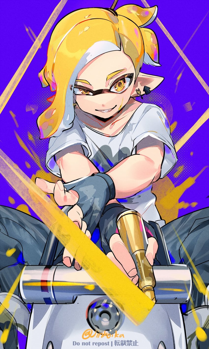inkling player character, inkling boy, and ed (splatoon and 1 more) drawn by jinkoika