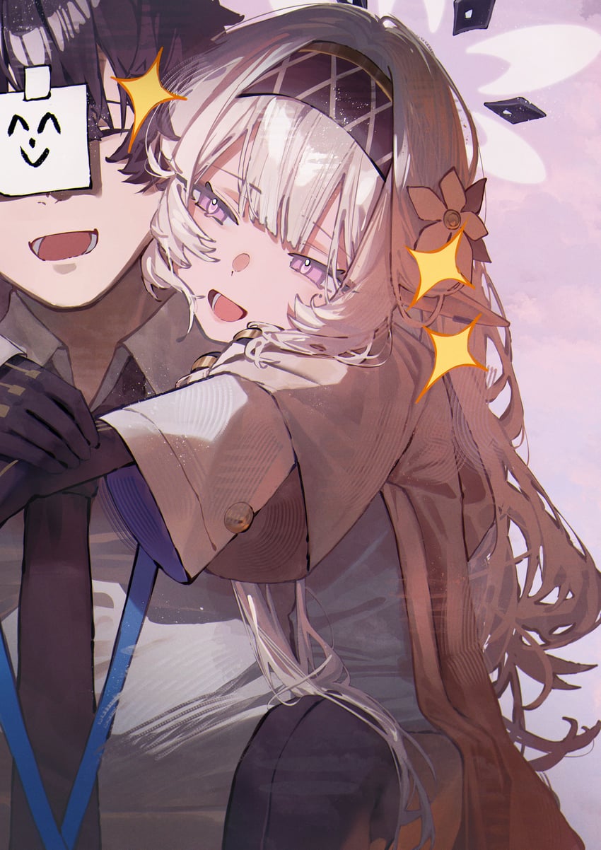 sensei, doodle sensei, and himari (blue archive) drawn by betabeet