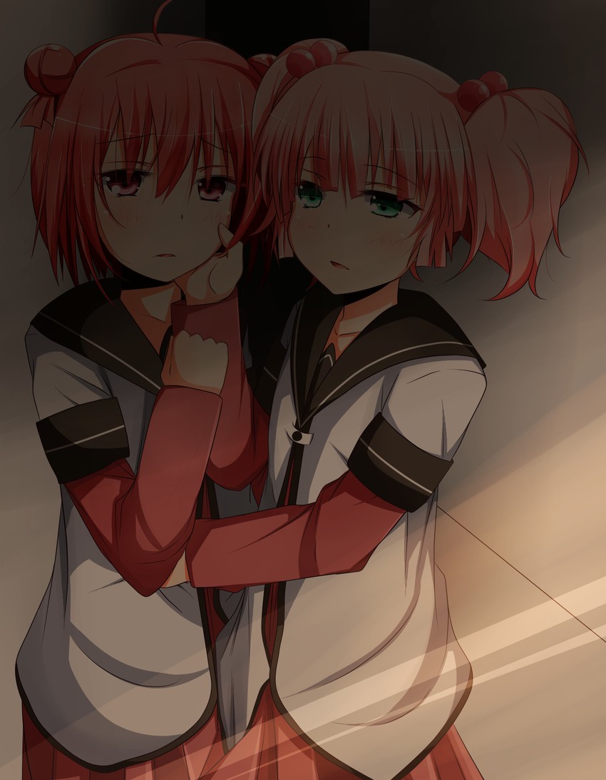 akaza akari and yoshikawa chinatsu (yuruyuri) drawn by warabi_mochi_(ehimedaisuki)