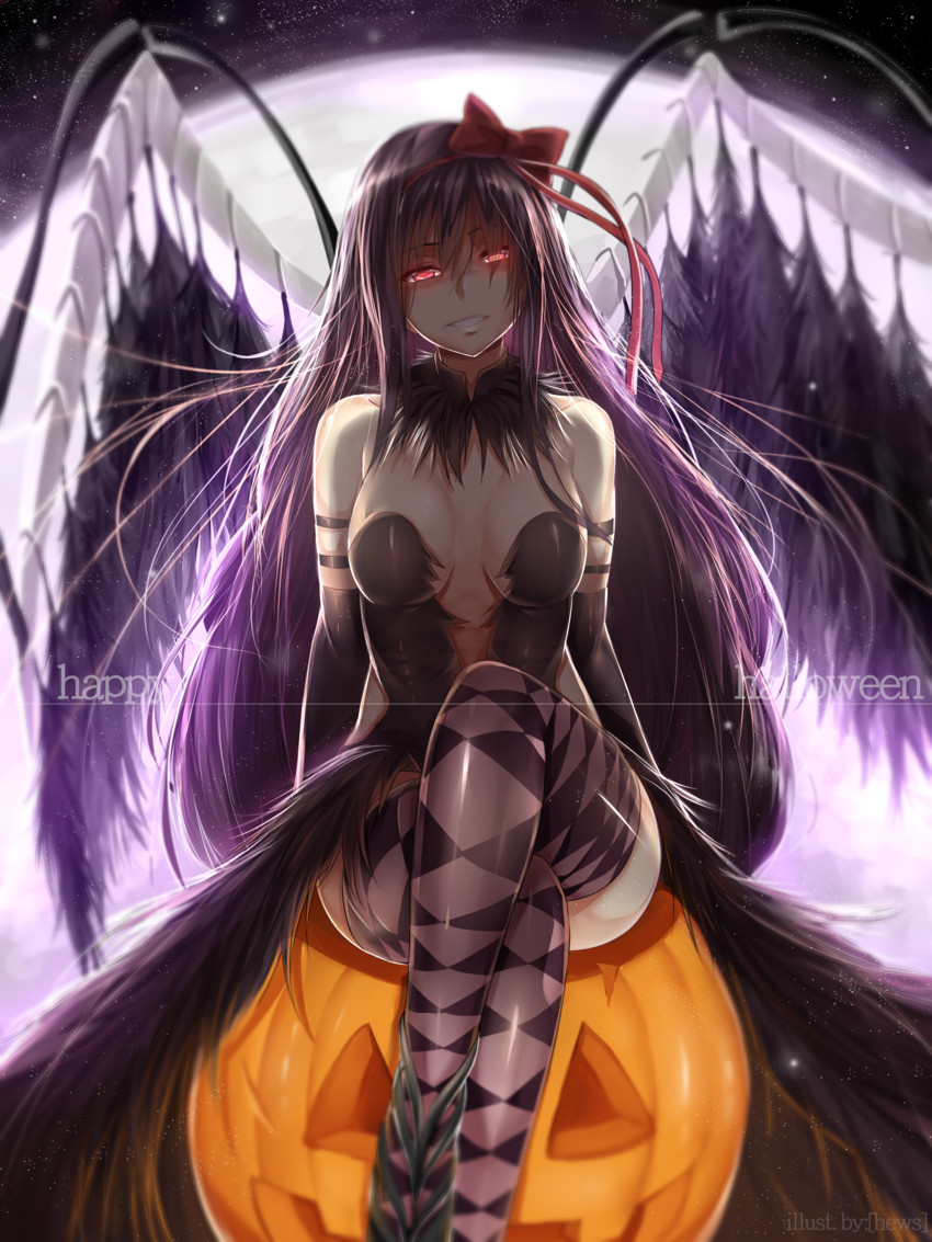 akemi homura and akuma homura (mahou shoujo madoka magica and 1 more) drawn by hews