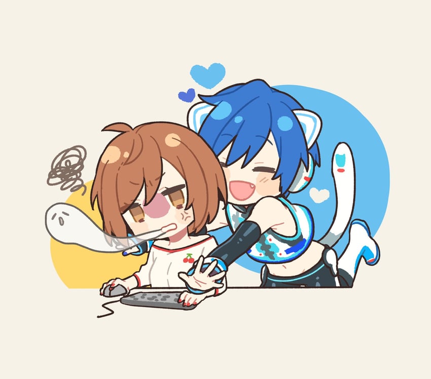 meiko and kaito (vocaloid and 1 more) drawn by yiwr