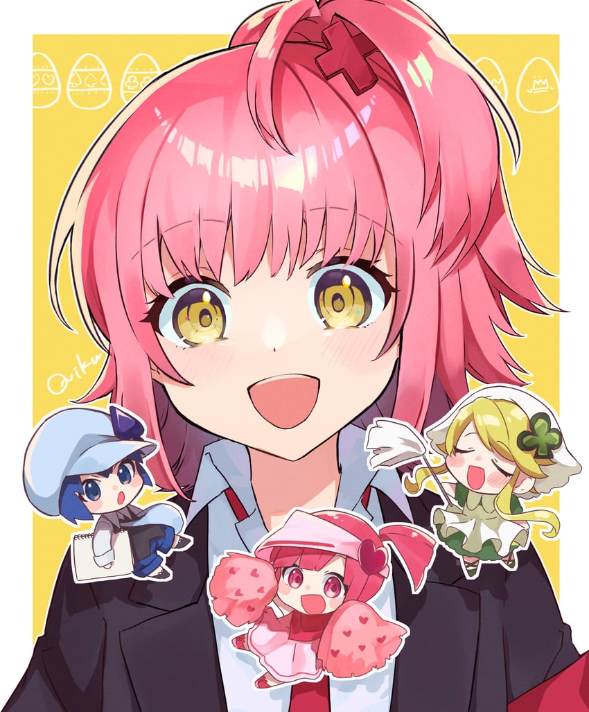 hinamori amu, ran, suu, and miki (shugo chara!) drawn by nikuya_mugi