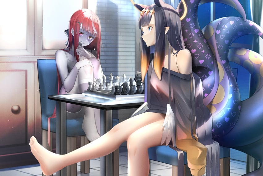 ninomae ina'nis and kureiji ollie (hololive and 2 more) drawn by pero_(peroneko0510)