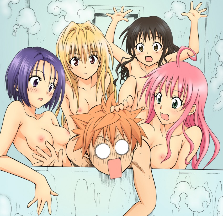 konjiki no yami, yuuki mikan, lala satalin deviluke, sairenji haruna, and yuuki rito (to love-ru) drawn by yabuki_kentarou