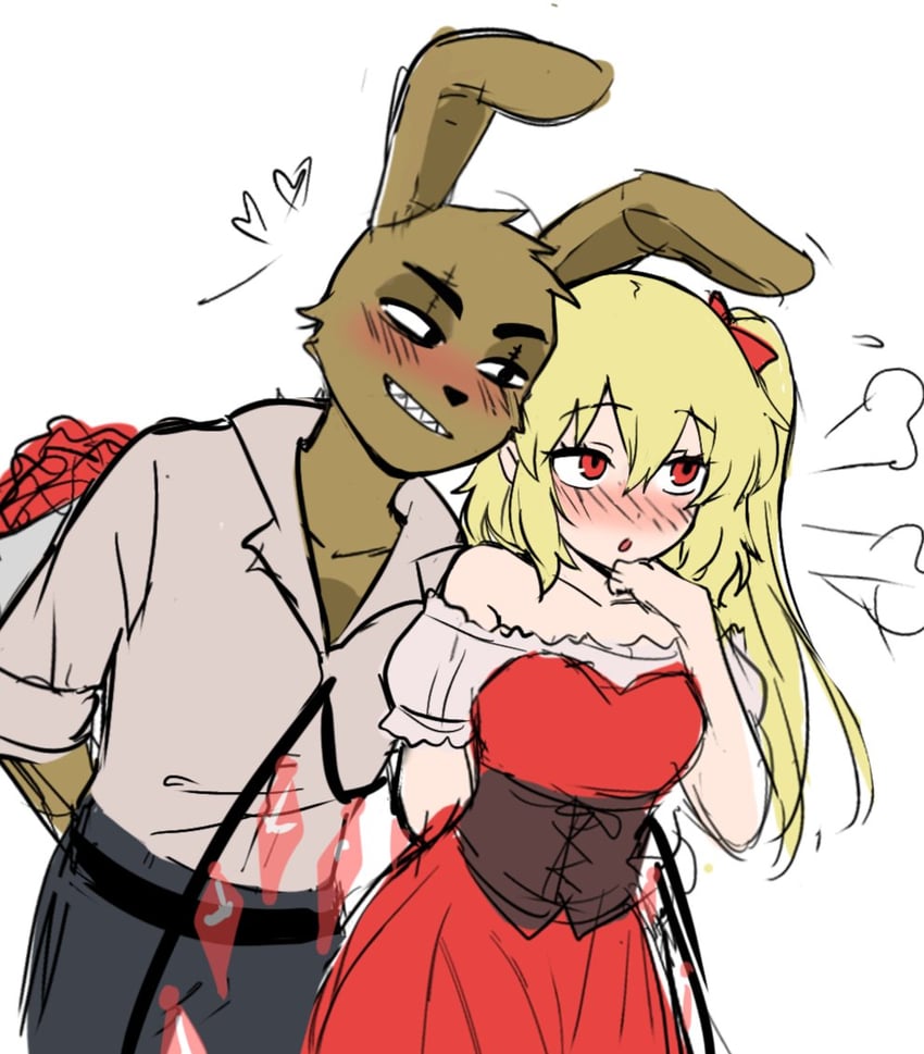 flandre scarlet and plushtrap (touhou and 1 more) drawn by himuhino