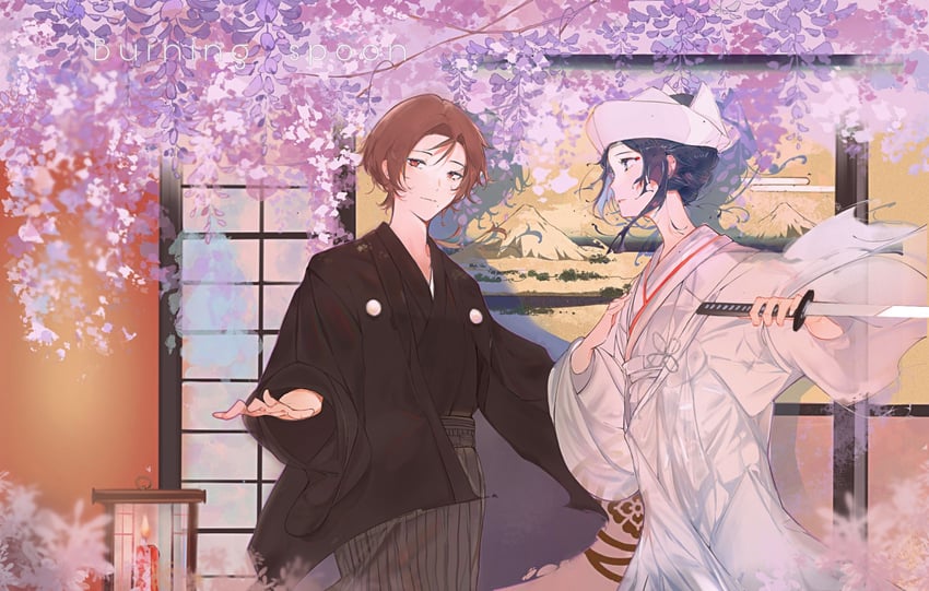 kashuu kiyomitsu and yamato-no-kami yasusada (touken ranbu) drawn by necessarytothink