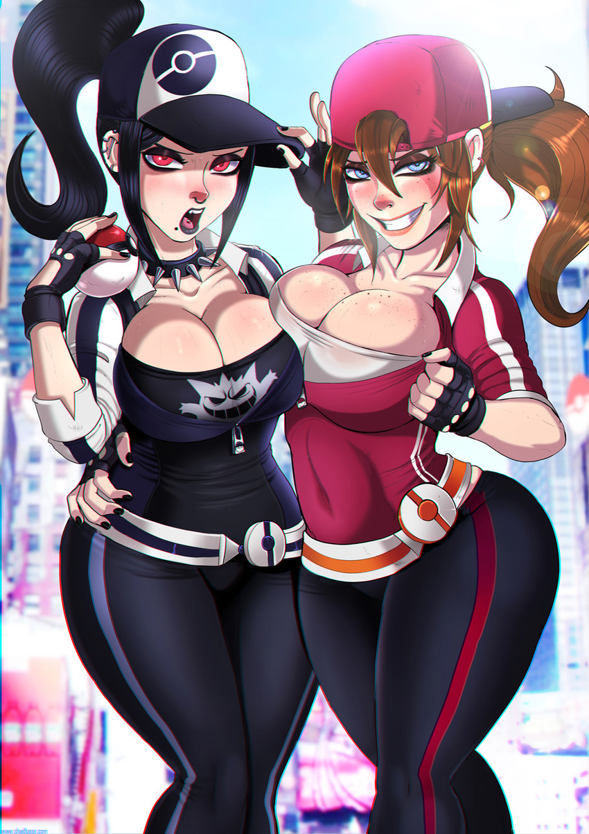female protagonist, fiona, and ashley (pokemon and 1 more) drawn by shadman
