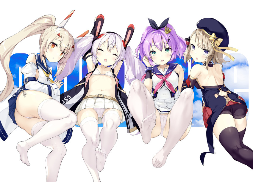 ayanami, laffey, javelin, and z23 (azur lane) drawn by ochinsama