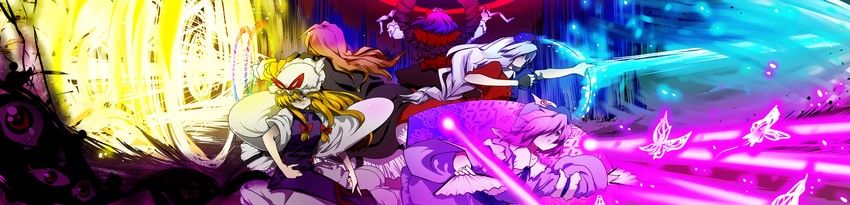yakumo yukari, saigyouji yuyuko, hijiri byakuren, yasaka kanako, and yagokoro eirin (touhou) drawn by mizuga