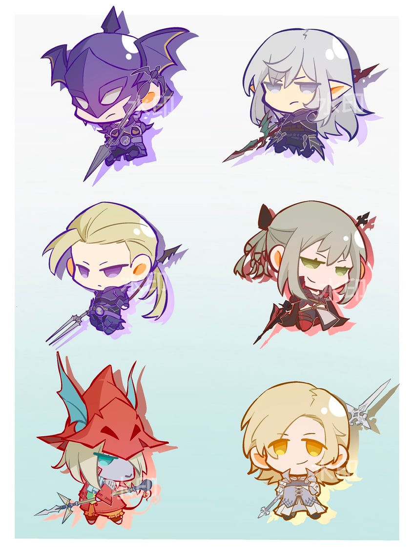 dragoon, estinien varlineau, dion lesage, freija crescent, kain highwind, and 2 more (final fantasy and 6 more) drawn by kelland0526