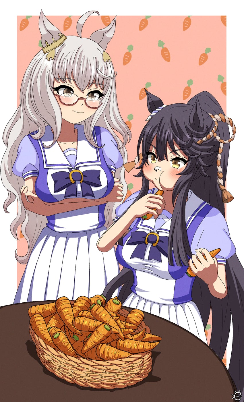 narita brian and biwa hayahide (umamusume) drawn by color_neko_(user_yfvc3323)