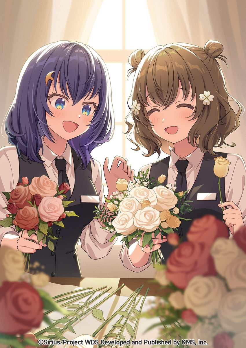 shizuka and shiromaru mito (world dai star) drawn by kani_2hiki