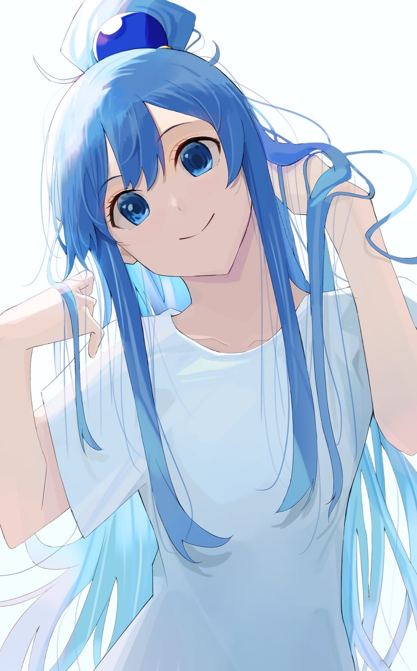 aqua (kono subarashii sekai ni shukufuku wo!) drawn by chisaku