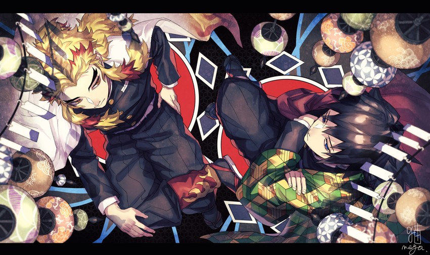 rengoku kyoujurou and tomioka giyuu (kimetsu no yaiba) drawn by neko_miya