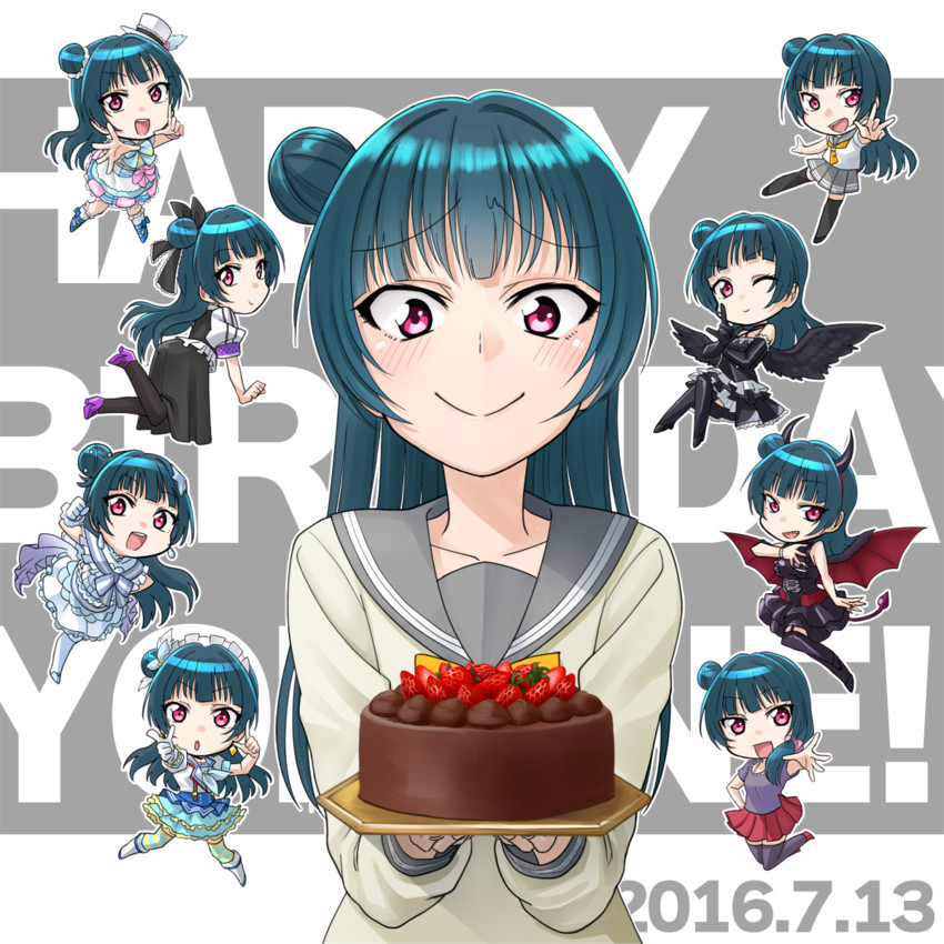 tsushima yoshiko (love live! and 1 more) drawn by rurie_(lourie)