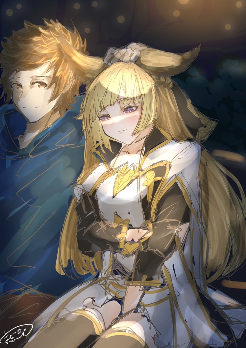 gran and yuisis (granblue fantasy) drawn by nabeji_(wata_nb)