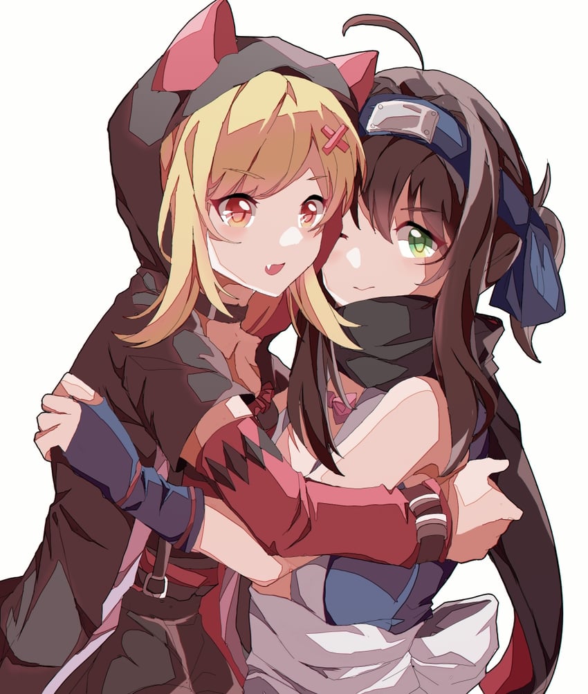 hitachi mako, souma ria, and takamori natsumi (senren banka and 1 more) drawn by nymphus