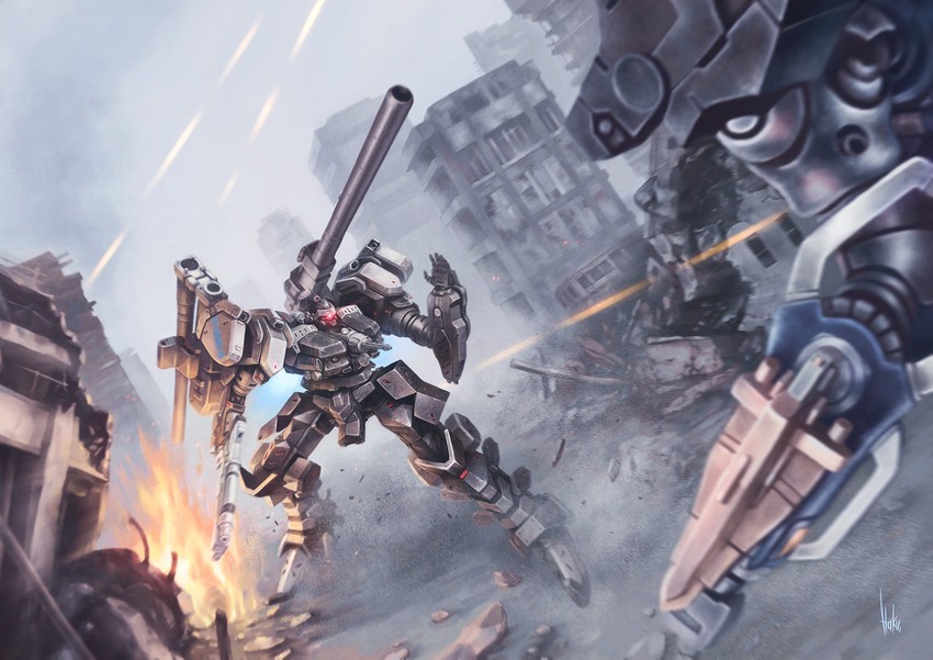 oracle, evangel, genobee, and dual face (armored core and 2 more) drawn by sion_(laterna_magica)