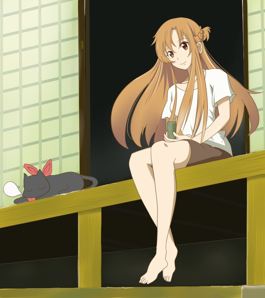 asuna and sakamoto (sword art online and 1 more) drawn by hashio