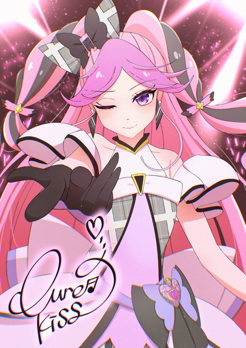 cure kiss and meroron (precure and 1 more) drawn by jagili_noe
