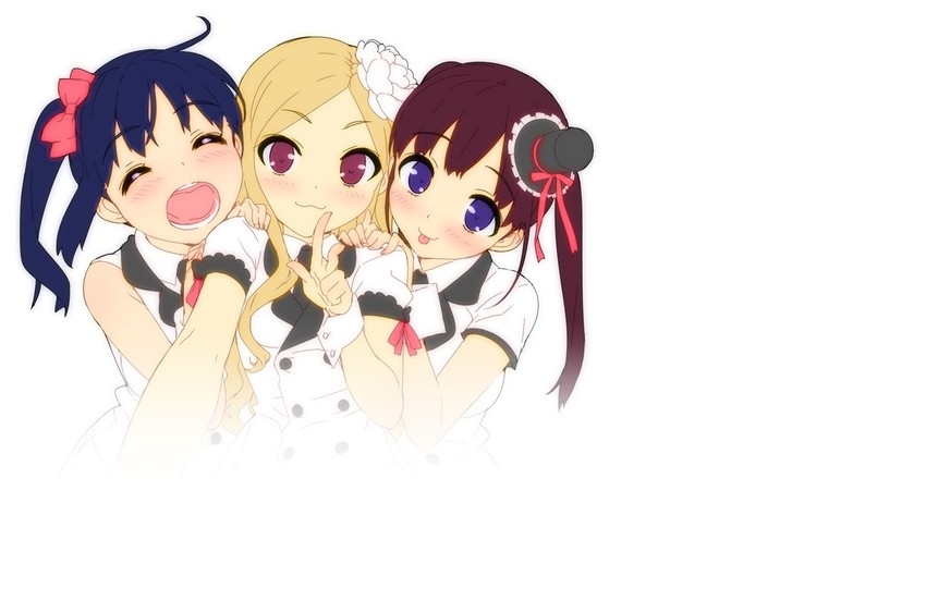 ooizumi maina, takano ayaka, and kamii maki (idol sister) drawn by ootomo_takuji
