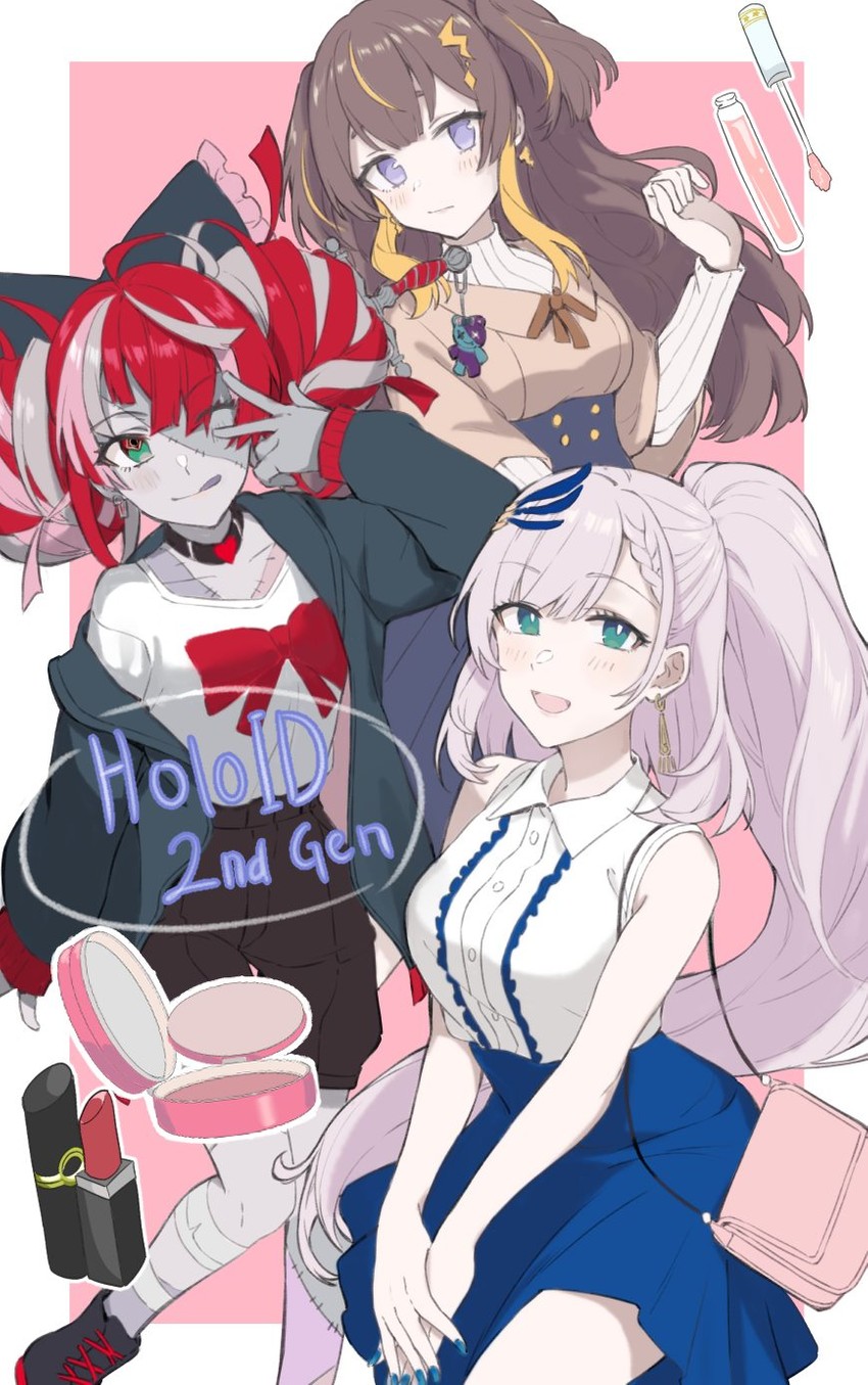 kureiji ollie, pavolia reine, and anya melfissa (hololive and 1 more) drawn by rararamax