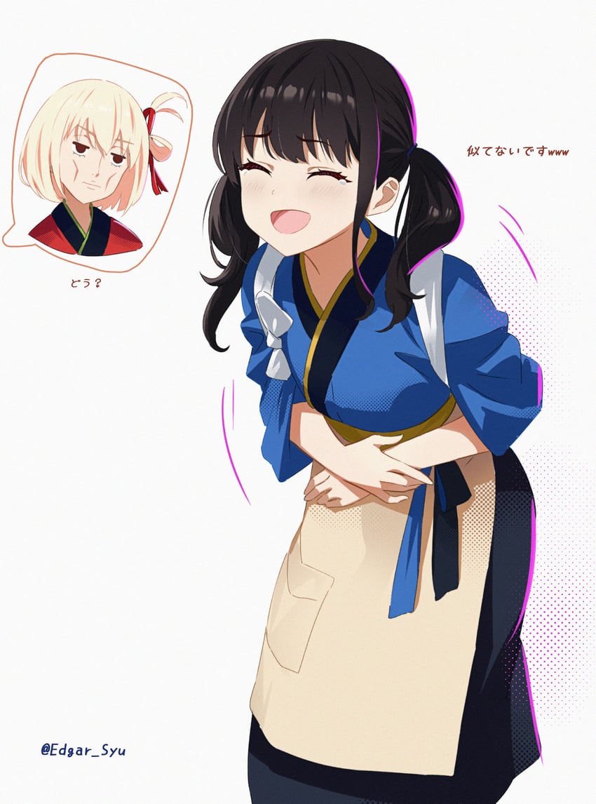 nishikigi chisato and inoue takina (lycoris recoil) drawn by edgar_syu
