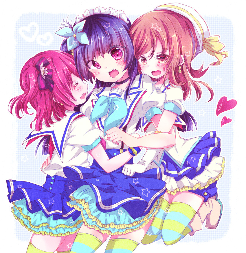 tsushima yoshiko, kunikida hanamaru, and kurosawa ruby (love live! and 1 more) drawn by koron_(nekomeron)